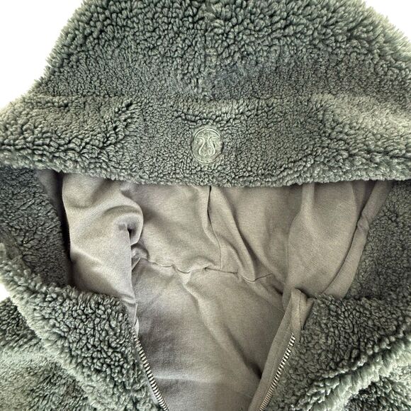 Lululemon Scuba Oversized Half-Zip Fleece Hoodie Size M/L Sherpa Green Cropped - Picture 4 of 14